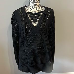 Derek Lam black sweater, transparent